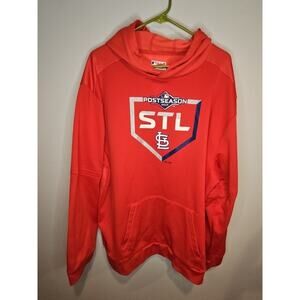 St. Louis Cardinals Majestic Authentic 2019 Post Season Red Hoodie Size XXL